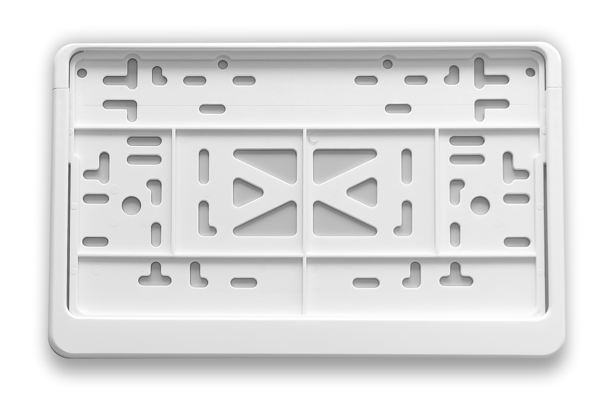 Рамка для номера автомобиля квадратная с защелкой, пластиковая, белая