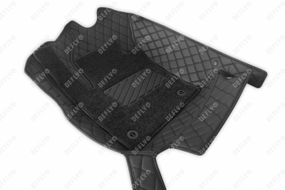 Ковры салона 3D, Geely Monjaro (KX11), 2022-н.в., экокожа черная/ворс черный 