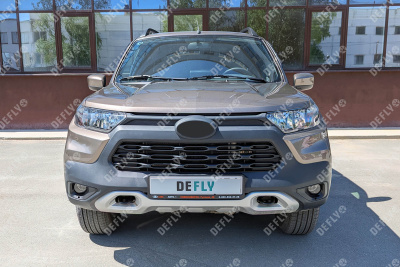 Утеплитель радиатора для Лада Нива Тревел, 2020-н.в., экокожа черная 