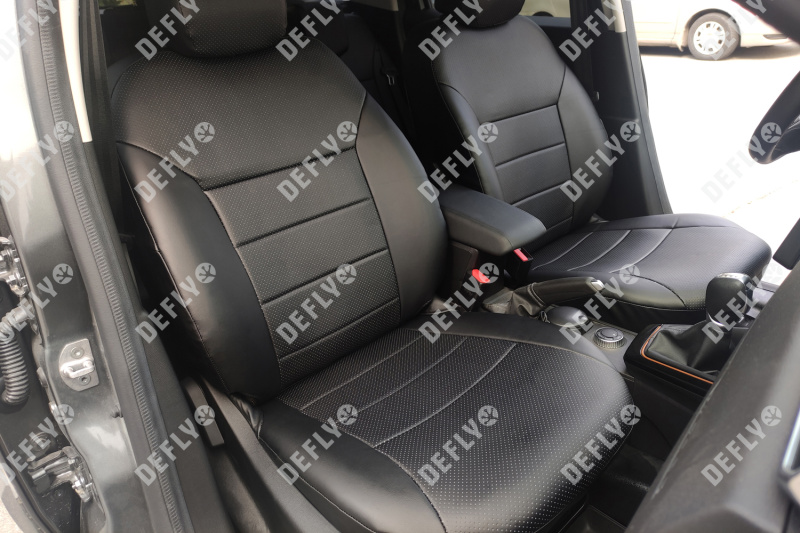 Чехлы на сиденья Renault Duster (HM), 2020-2022, экокожа черная