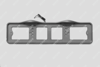Рамка для номера автомобиля с верхней LED подсветкой, пластиковая, серая