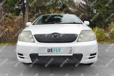 Утеплитель радиатора для Toyota Corolla Fielder (E120), 2000-2004, экокожа черная 