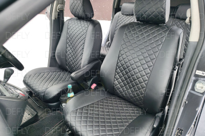 Чехлы на сиденья Toyota Wish (XE10), 2003-2009, 5 мест, экокожа черная/ромб перфорация