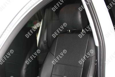 Чехлы на сиденья Hyundai Solaris, 2017-2022, экокожа черная