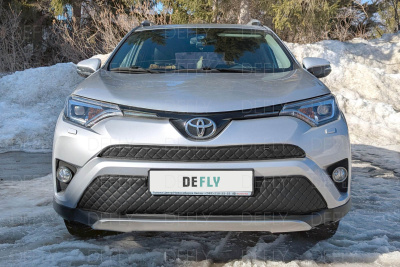 Утеплитель радиатора для Toyota RAV4 (XA40), 2015-2019, рестайлинг, экокожа черная