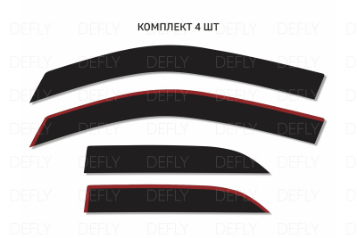 Дефлекторы окон 2D Toyota Harrier, Lexus RX (XU10), 1997-2003, комплект 4 шт.