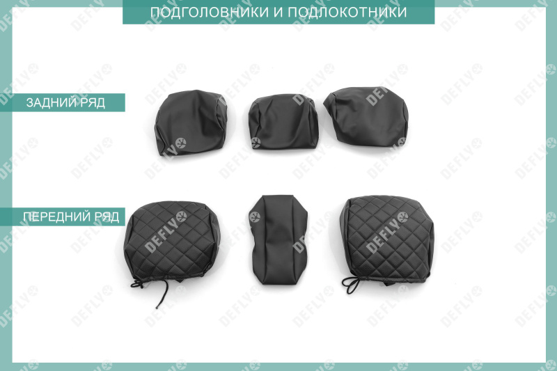 Чехлы на сиденья Honda Fit Shuttle, 2011-2015, экокожа черная/ромб перфорация