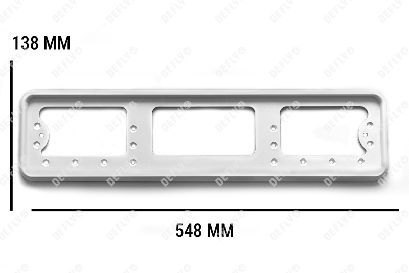 Рамка для номера автомобиля, пластиковая, белая