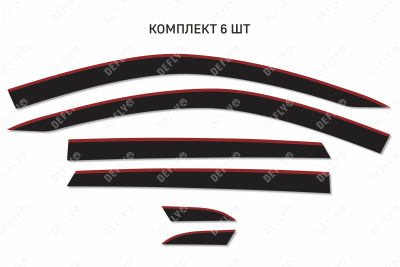 Дефлекторы окон 2D Changan CS55 Plus, 2021-2024, комплект 6 шт.