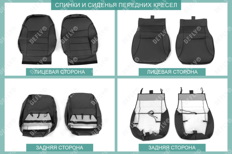 Чехлы на сиденья Volkswagen Jetta (A6), 2010-2019, без подлокотника второго ряда, экокожа черная