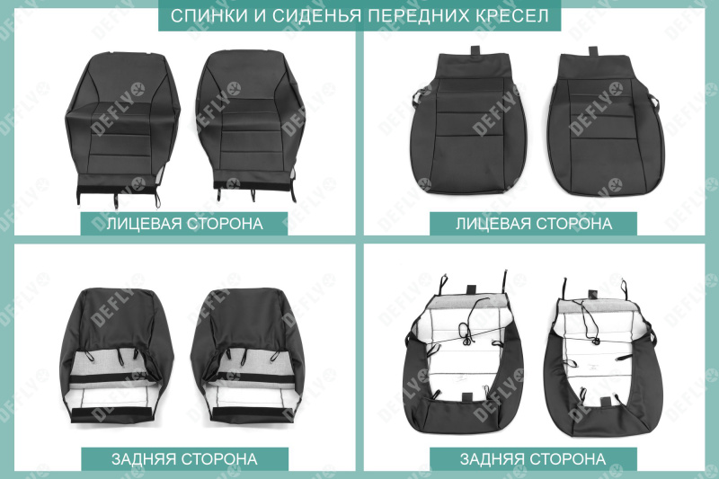 Чехлы на сиденья Лада Нива Тревел, 2020-н.в., экокожа черная
