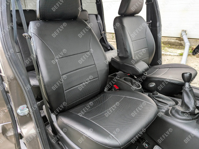 Чехлы на сиденья Лада Нива Тревел, 2020-н.в., экокожа черная