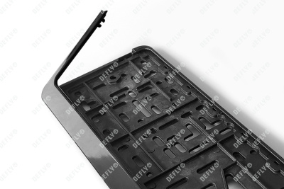 Рамка для номера автомобиля с защелкой, пластиковая, черная, Сибирь серебро 