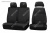 Чехлы на сиденья ГАЗ ГАЗель Некст, 2013-н.в., экокожа черная/замша черная