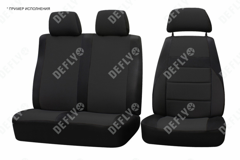 Чехлы на сиденья ГАЗ ГАЗель Некст, 2013-н.в., экокожа черная/замша черная