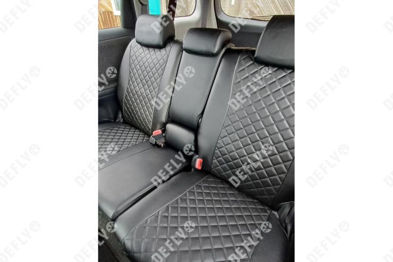 Чехлы на сиденья Toyota Wish (XE20), 2009-2017, 5 мест, экокожа черная/ромб перфорация