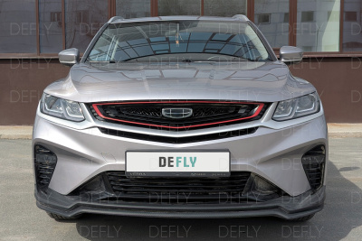 Утеплитель радиатора для Geely Coolray, Belgee X50, 2018-н.в., до рестайлинга, экокожа черная