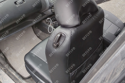 Чехлы на сиденья Honda Fit (GD), 2001-2007, экокожа черная