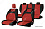 Чехлы на сиденья Лада Гранта, 2011-2018, дополнительная боковая поддержка, задний ряд 60/40, жаккард черный/красный