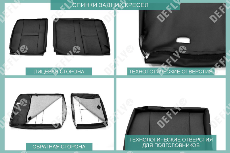 Чехлы на сиденья Renault Kaptur, 2016-2022, экокожа черная