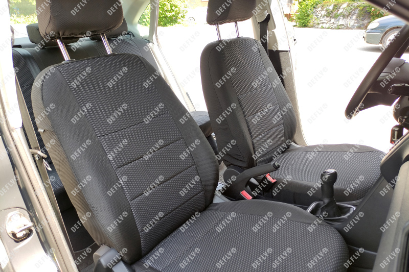 Чехлы на сиденья Volkswagen Polo, 2010-2020, седан, спинка 2 ряда цельная, жаккард 