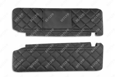 Чехлы на солнцезащитные козырьки Lada Niva 4x4, с 2019г., экокожа черная, комплект 2 шт.