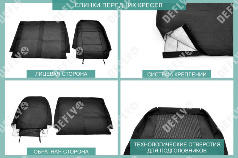 Чехлы на сиденья ГАЗ ГАЗель Бизнес, 2010-2017, дополнительная боковая поддержка, жаккард черный/серый
