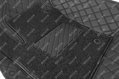Ковры салона 3D, Geely Monjaro (KX11), 2022-н.в., экокожа черная/ворс черный 