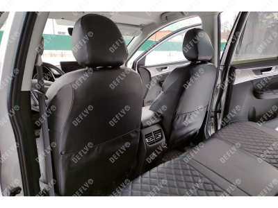 Чехлы на сиденья Haval M6, 2021-н.в., экокожа черная/ромб перфорация