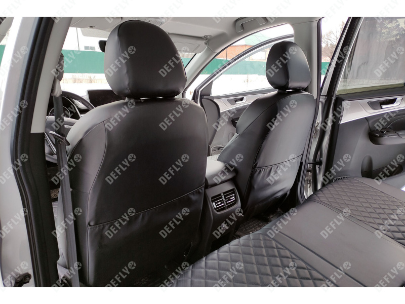 Чехлы на сиденья Haval M6, 2021-н.в., экокожа черная/ромб перфорация