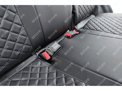 Чехлы на сиденья Haval M6, 2021-н.в., экокожа черная/ромб перфорация