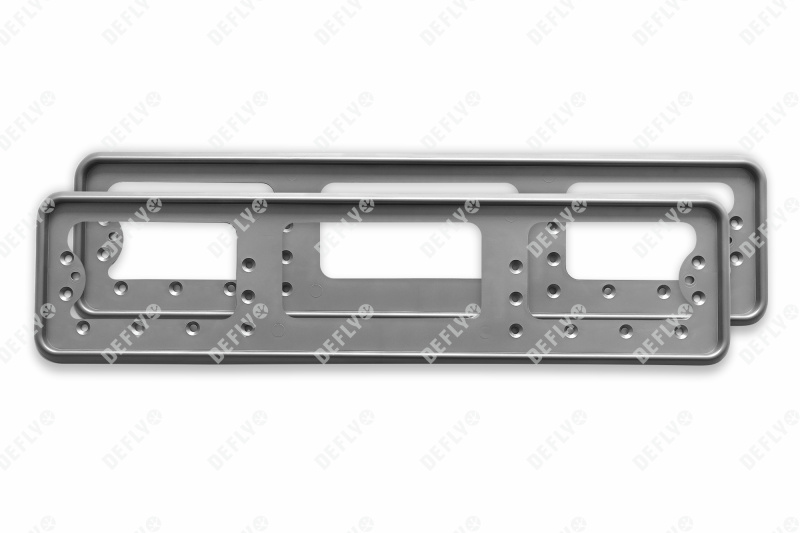 Рамка для номера автомобиля, пластиковая, серая, 2 шт
