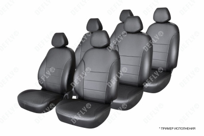 Чехлы на сиденья Mitsubishi Delica, 1994-2007, 6 мест, капитанские кресла, экокожа черная