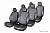 Чехлы на сиденья Mitsubishi Delica, 1994-2007, 6 мест, капитанские кресла, экокожа черная