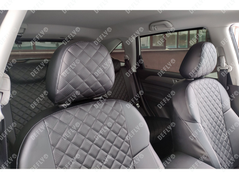 Чехлы на сиденья Haval M6, 2021-н.в., экокожа черная/ромб перфорация