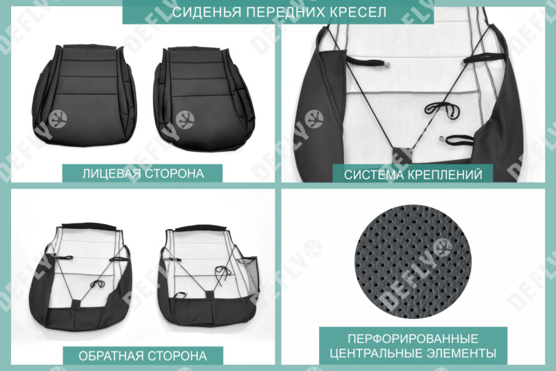 Чехлы на сиденья Kia Rio X-Line, 2017-2022, экокожа черная