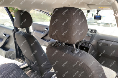 Чехлы на сиденья Volkswagen Polo, 2010-2020, седан, спинка 2 ряда цельная, жаккард 