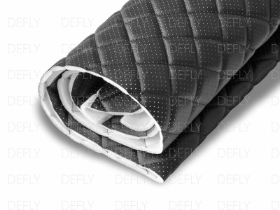 Экокожа Орегон, черная стеганая, ромб черный, 140x200