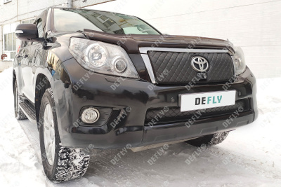 Утеплитель радиатора для Toyota Land Cruiser Prado (J150), 2009-2013, экокожа черная 