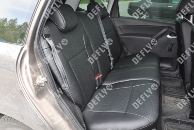 Чехлы на сиденья Lada Granta, 2018-н.в., задний ряд 60/40, экокожа черная