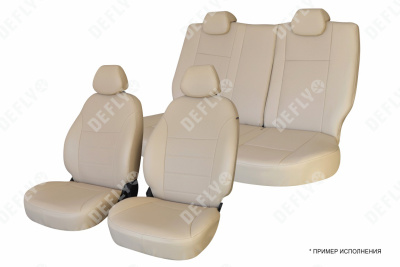 Чехлы на сиденья Toyota Land Cruiser Prado (J150), 2017-2022., левый руль, экокожа бежевая