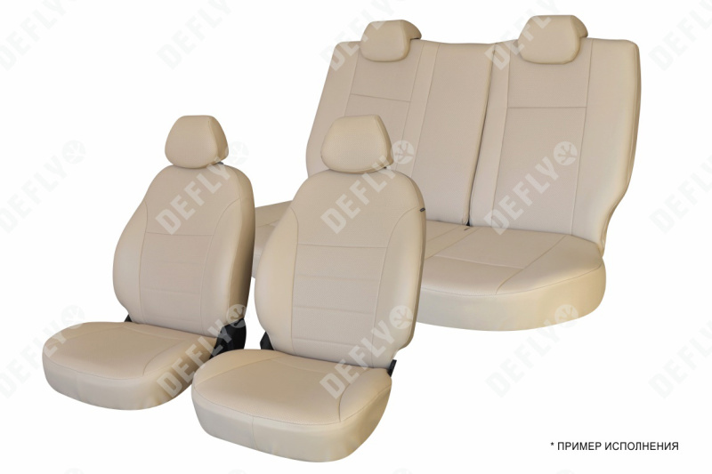 Чехлы на сиденья Toyota Land Cruiser Prado (J120), 2002-2009, левый руль, экокожа бежевая