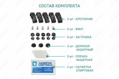 Крепеж для дефлектора капота Defly, NEOFIX комплект 5 шт.