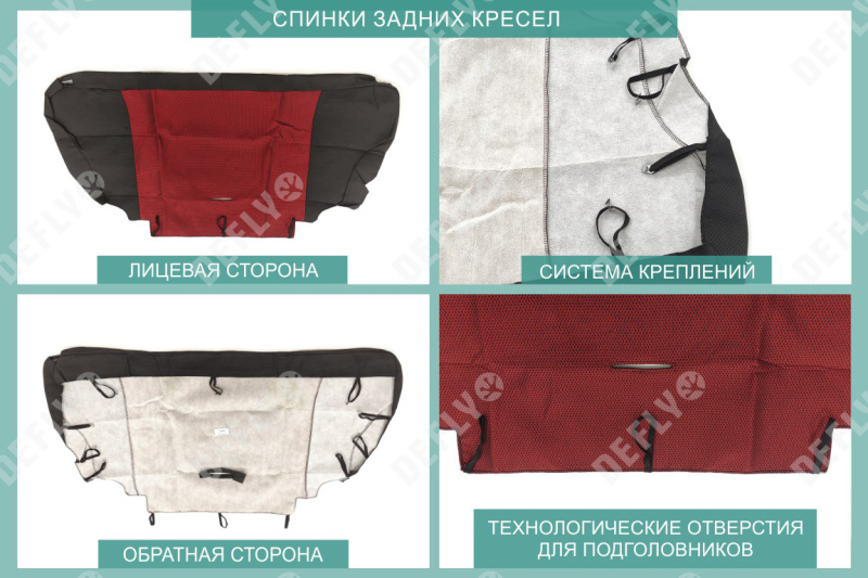 Чехлы на сиденья Лада Нива 4x4 (2121), 2006-2019, 3 двери, дополнительная боковая поддержка, жаккард черный/красный