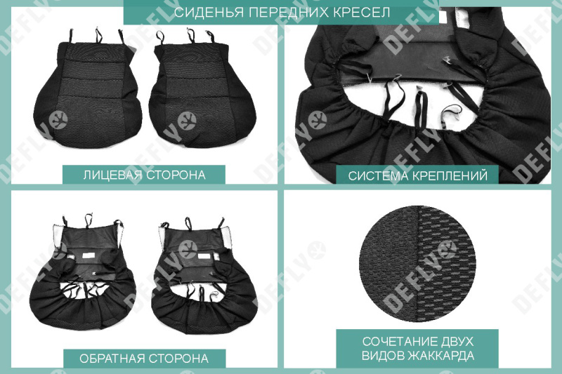 Чехлы на сиденья Renault Duster (HS), 2015-2021, Expression, Privilege, передний ряд, жаккард 