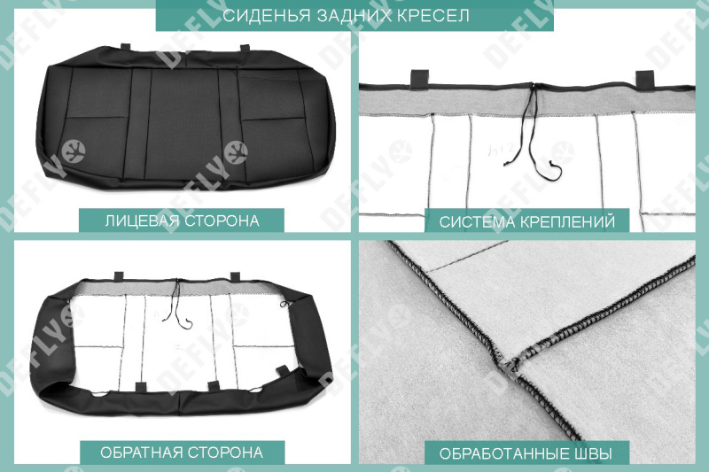 Чехлы на сиденья Renault Kaptur, 2016-2022, экокожа черная