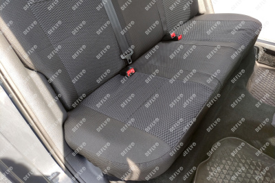 Чехлы на сиденья Volkswagen Polo, 2010-2020, седан, спинка 2 ряда цельная, жаккард 