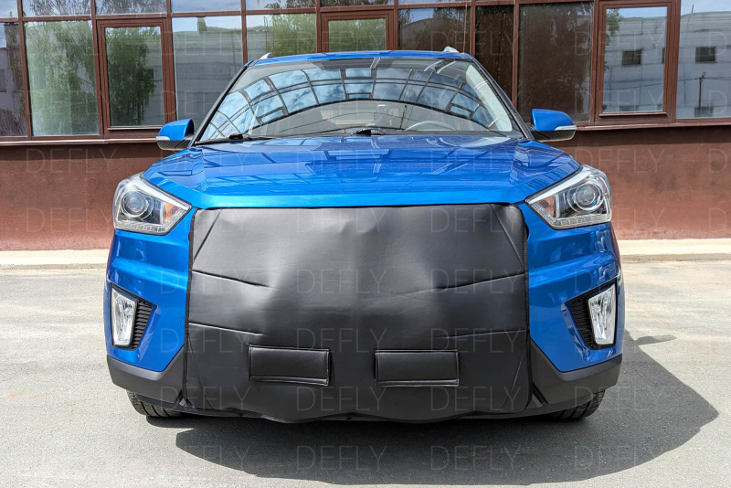 Утеплитель радиатора универсальный, размер M, экокожа черная 