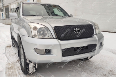 Утеплитель радиатора для Toyota Land Cruiser Prado (J120), 2002-2009, экокожа черная 