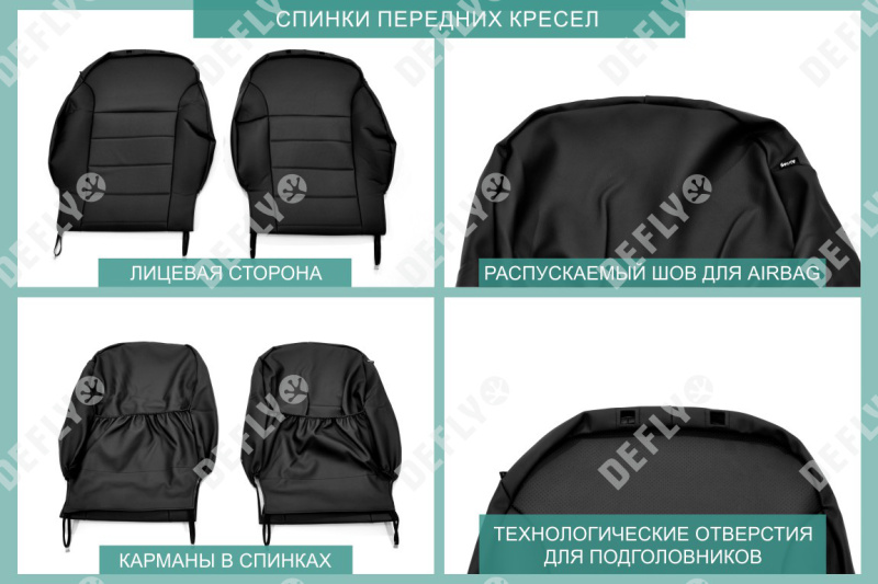 Чехлы на сиденья Hyundai Solaris, 2010-2017, хэтчбек, экокожа черная